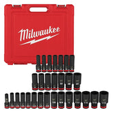Milwaukee SHOCKWAVE Impact Duty 49-66-7016 Socket Set, Chrome Molybdenum Steel, 1/SET